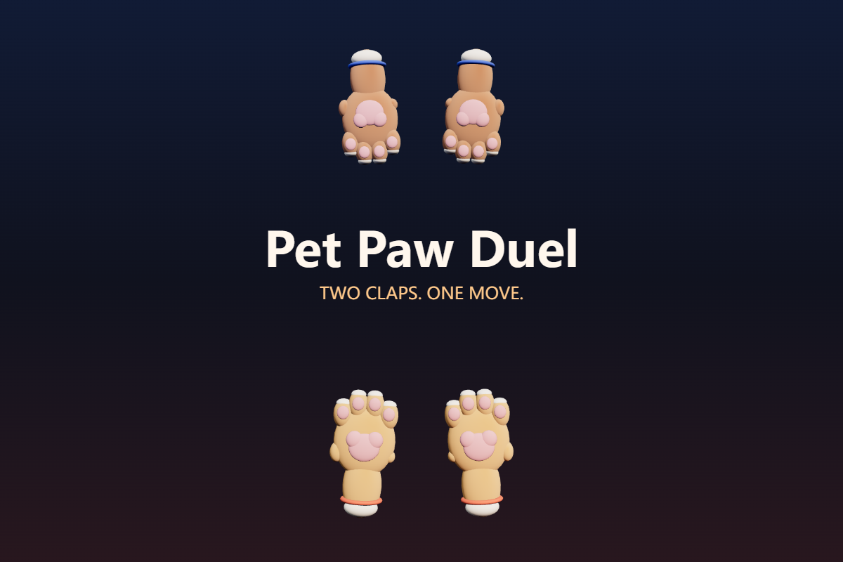 Pet paws in the two-clap battle arena